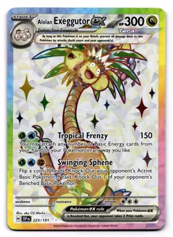 Alolan Exeggutor ex 225/191 Ultra Rare Pokemon TCG SV08: Surging Sparks NM - Image 1