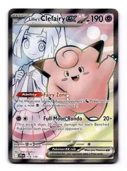 Lillie's Clefairy ex - 173/159 Ultra Rare Pokemon TCG SV09: Journey Together NM - Image 1
