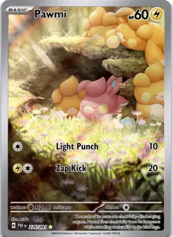 Pawmi 226/091 Illustration Rare Pokemon TCG SV: Paldean Fates NM - Image 1