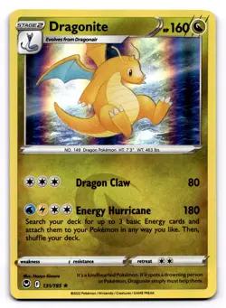 Dragonite 131/195 Holo Rare Pokemon TCG SWSH12: Silver Tempest NM - Image 1