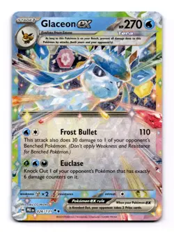 Glaceon ex - 026/131 Double Rare Pokemon TCG SV: Prismatic Evolutions NM - Image 1