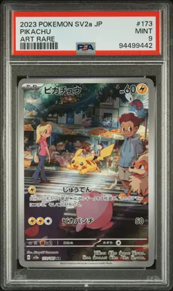 PSA 9 MINT Pikachu 173 Art Rare Pokemon TCG Pokemon Japanese Sv2a-151 - Image 1