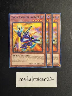 Yugioh 3x Toon Cannon Soldier LDS1-EN060 Common 1st Edition Near Mint - Image 1