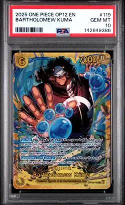 PSA 10 GEM MINT Bartholomew Kuma OP12-119 One Piece Op12-Legacy Of The Master - Image 1