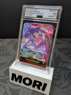 AGS 10 GEM-MT Edward Newgate OP02-001 [Leader] One Piece CCG Red Edward Newgate - Image 1