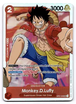 Monkey.D.Luffy OP01-024 SR One Piece CCG Romance Dawn NM - Image 1