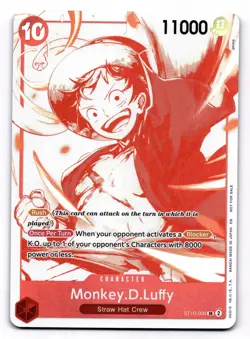 Monkey.D.Luffy ST10-006 One Piece CCG 3rd Anniversary Treasure Campaign Pack NM - Image 1