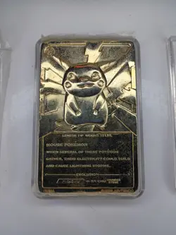 Pokemon™ Special Edition 23 karat Gold-Plated Trading Card #25 PIKACHU With COAs - Image 3