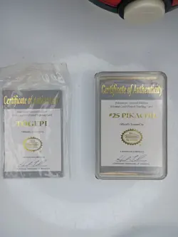 Pokemon™ Special Edition 23 karat Gold-Plated Trading Card #25 PIKACHU With COAs - Image 4
