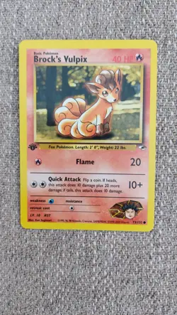 Pokemon TCG Brock's Vulpix Gym Heroes Card 73/132 NEAR MINT 1ST EDITION - Image 1