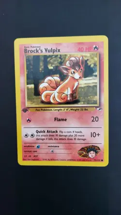 Pokemon TCG Brock's Vulpix Gym Heroes Card 73/132 NEAR MINT 1ST EDITION - Image 3