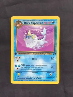 Pokemon Cards: Team Rocket 1st Edition Uncommon: Dark Vaporeon 45/82 - Image 1