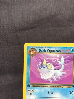 Pokemon Cards: Team Rocket 1st Edition Uncommon: Dark Vaporeon 45/82 - Image 2