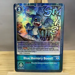 Digimon Card Game Blue Memory Boost! Promo P-036 Foil Holo Card LIGHTLY PLAYED - Image 1