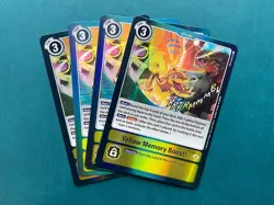 Yellow Memory Boost! P-037 Playset Resurgence Booster RB1 Digimon Card Game x4 - Image 1