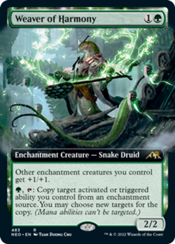 MTG Weaver of Harmony - Foil - Extended Art, Kamigawa: Neon Dynasty, Lightly Pla - Image 1