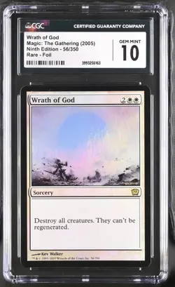 WRATH OF GOD 9th Edition Foil Rare CGC 10 MTG [Nostalgium] - Image 1