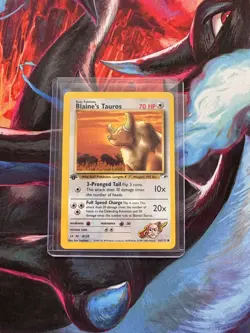 Pokemon Blaine’s Tauros 64/132 Gym Heroes - 1st Edition - LP - Image 1