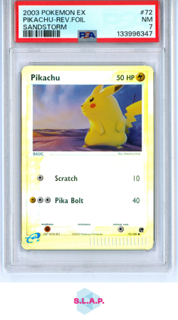 PIKACHU-REV.FOIL SANDSTORM POKEMON EX SANDSTORM 2003 72 PSA 7 - Image 1