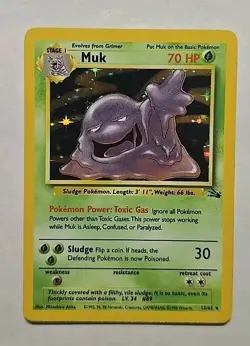Muk 13/62 Fossil-Unlimited Edition Holo Pokemon LP - Image 1