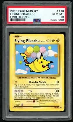 2016 POKEMON XY EVOLUTIONS #110 FLYING PIKACHU PSA 10 - Image 1