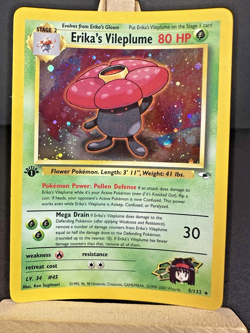 Pokemon Card Erika's Vileplume 5/132 1st Edition Holo Rare Gym Heroes DMG - Image 1