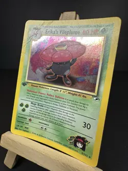 Pokemon Card Erika's Vileplume 5/132 1st Edition Holo Rare Gym Heroes DMG - Image 2
