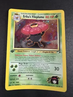 Pokemon Card Erika's Vileplume 5/132 1st Edition Holo Rare Gym Heroes DMG - Image 4