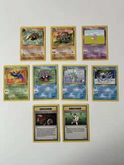 9x Pokemon TCG Fossil Base Set 1999-2000 Wizards Lot of 9 French Cards as Photos - Image 1