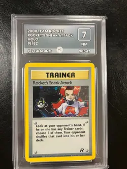 Pokemon TCG Rocket's Sneak Attack Team Rocket PG 7 NM Not PSA HOLO RARE - Image 1