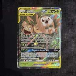 Pokemon Card - Rowlet & Alolan Exeggutor GX 1/236 Tag Team Unified Minds Holo - Image 1