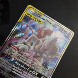 Pokemon Card - Mewtwo & Mew Black Star Promo SM191 Tag Team Alt Art Holo - Image 2