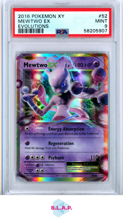 MEWTWO POKEMON 52/108 2016 EVOLUTIONS EX ENGLISCH PSA 9 - Image 1