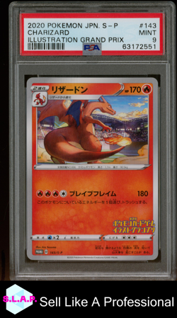 CHARIZARD ILLUSTRATION GRAND PRIX POKEMON JAPANESE S PROMO 2020 143 PSA 9 - Image 1
