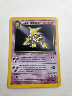Pokemon TCG Dark Alakazam 1/82 Unlimited Holo Rare Team Rocket 1999 Holographic - Image 1