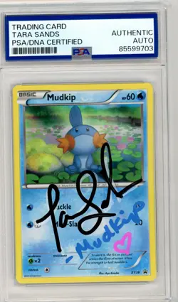 PSA Tara Sands Signed Mudkip XY38 XY Holo Black Star Promo Pokemon TCG 2014 - Image 1