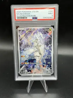 N'S RESHIRAM 2025 POKEMON S&V JOURNEY ILLUSTRATION RARE B 167/159 PSA 9 - Image 1