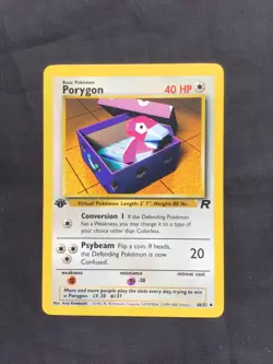 Pokemon Cards: Team Rocket 1st Edition Uncommon: Porygon 48/82 - Image 1
