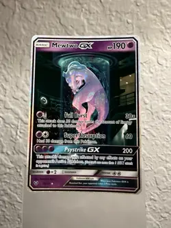 2017 POKEMON TCG S&M SHINING LEGENDS MEWTWO GX 78/73 FULL ART SECRET RARE HOLO - Image 1