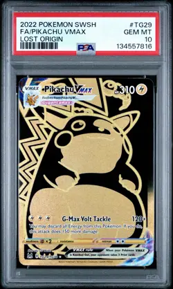 Pokemon TCG Pikachu VMAX Gold Card TG29/TG30 PSA 10 - Image 1