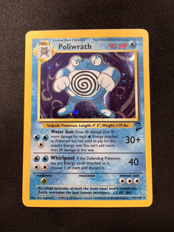 Poliwrath 15/130 Holo Rare - Pokemon Base Set 2- Vintage WOTC MP - Image 1