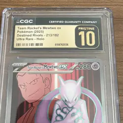 Pokemon Team Rocket's Mewtwo ex CGC PRISTINE 10 213/182 Destined Rivals - Image 3