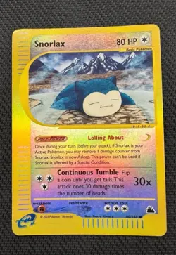 Pokemon Card-Snorlax-Skyridge-100/144-HoloReverse-ENG-LP - Image 1