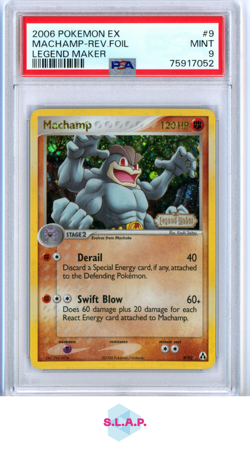 MACHAMP-REV.FOIL LEGEND MAKER POKEMON EX LEGEND MAKER 2006 9 PSA 9 - Image 1