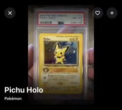 Pokemon TCG Pichu Holo Rare Neo Genesis 12/111 Mint Condition PSA 8 - Image 1
