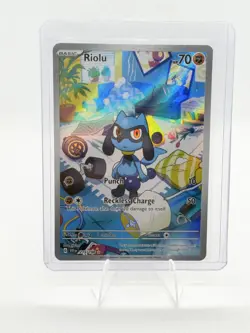 Pokemon TCG Scarlet & Violet Riolu 215/198 Illustration Rare Near Mint NM - Image 1