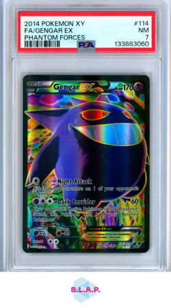FA/GENGAR EX PHANTOM FORC3S POKEMON XY PHANTOM FORC3S 2014 114 PSA 7 - Image 1