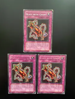Yugioh Blast With Chain LOD-088 Rare Unlimited Edition Damaged X3 - Image 1