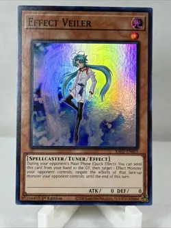 Yu-Gi-Oh Effect Veiler RA01-EN003 Super Rare 1st Edition Near Mint Condition - Image 1