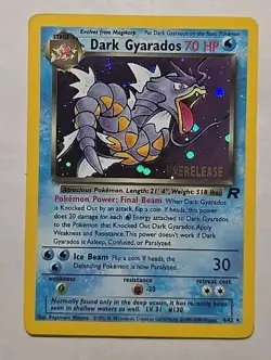 DARK GYARADOS 8/82 HOLO PRERELEASE STAMPED VINTAGE POKEMON CARD - Image 1
